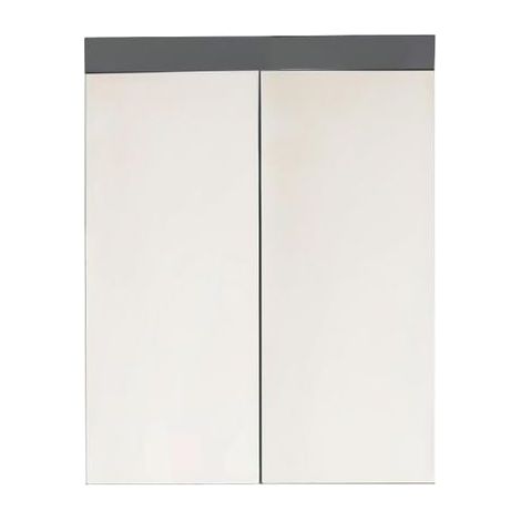 Armoire Murale de Miroir de Salle de Bains avec Espace de Rangement, Matériau en Bois, Gris Brillant, 60 x 77 x 103 cm (1/5)