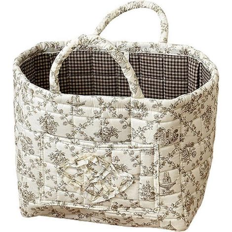 Floral tissu panier de voiture Interior panier de sous vêtements Sundries linge paniers fournitures organiseur sac (1/5)