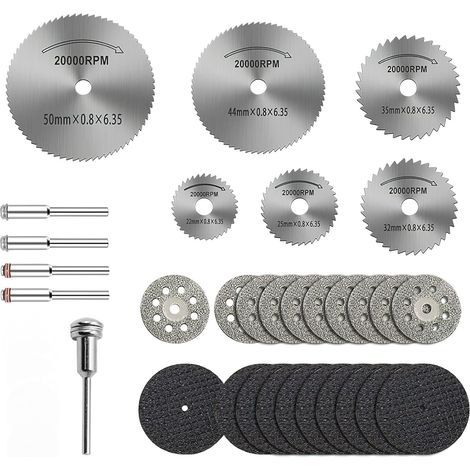 31-teiliges Schneidrad-Set, Drehwerkzeug-Set, Diamantschneiden, verschiedenes Zubehör, Holz, Metall, Heimwerkerhandwerk