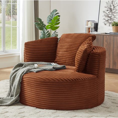 Sessel aus Cord mit Taschenfedern und Schaumstoff, Orange OKMYHOME (1/5)