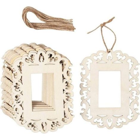 Cadre En Bois Non Finit - 12 x 16 cm - Épaisseur 2 mm - Pour Peinture Et Décoration Manuelle - 18 Pièces (1/5)