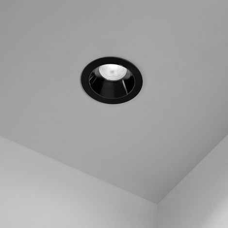 Faretto Incasso Moderno Oasis Metallo Nero 1 Luce Gu10 Fisso Ip20 D9 (1/2)