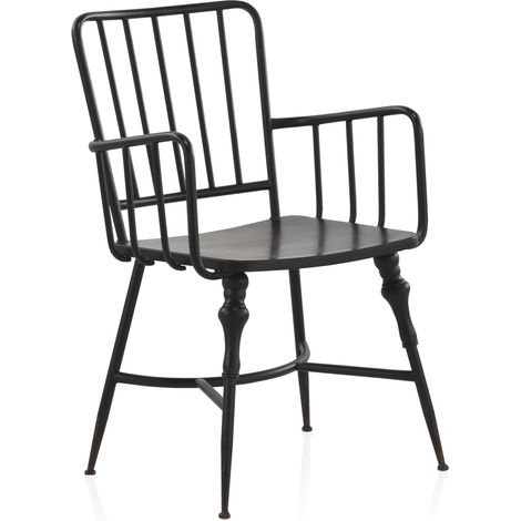 Sessel mit bronzefarbener Rückenlehne und schwarzem Metallgestell (1/2)