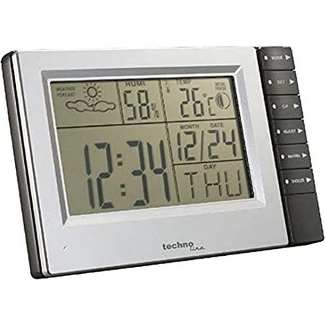 techno line WS 9121 Stazione Meteo, Grigio/Argento (1/2)