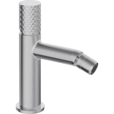 Miscelatore bidet in ottone con leva decorativa finitura acciaio spazzolato - Hexo (1/5)