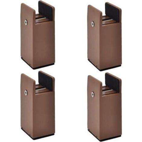 Pied de meubleLot de 4 pieds rehausseurs réglables pour meubles - Marron - Hauteur 100 mm - Convient à 10-37 mm (1/5)
