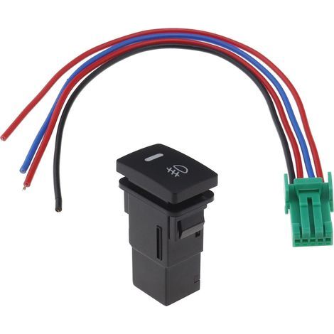 Voiture Avant Antibrouillard Interrupteur Câblage 4 Broches LED Lumière Jaune Remplacement Compatible avec Corolla Camry DC 12V Interrupteur à Bouton-Poussoir (1/5)