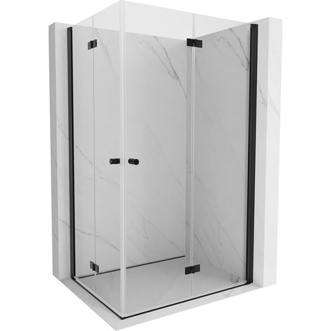 Mexen Mist-F Duo Falttür-Duschkabine 85 x 100 cm, transparent, schwarz - 8A6-085L-100P-70-00 (1/5)