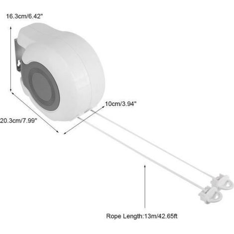 Séchoir à Linge enrouleur mural 2x 13 m (1/4)