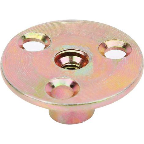 5 Pièces Écrous à Bride, M6 M8 M10 En Fer Galvanisé Surface Lisse Bride D'écrou En T Base Ronde En Té En Fer Galvanisé à 3 Trous Pour La Fixation De Meubles De Connexion(m6). (1/5)