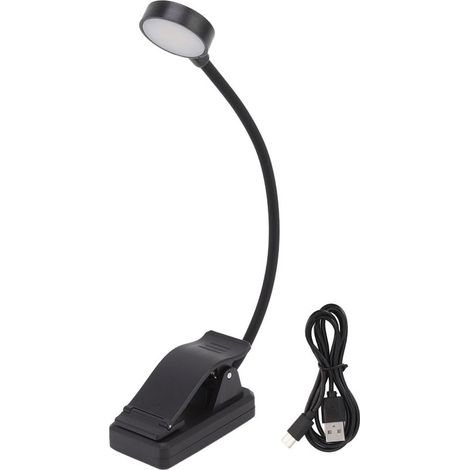 Jeffergarden Lampe LED Rechargeable par USB pour livre, lampe de bureau à clipser, luminaire décoratif d'intérieur, idéal pour un dortoir, une université, un bureau, une chambre à coucher ou un salon (1/4)