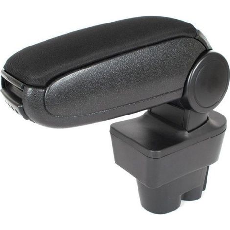 Accoudoir Pour Peugeot 207 - Tissu Noir - Inclinaison Réglable - Intérieur Daim - 1 Pièce