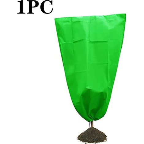 (Vert, 60 x 80 cm) Sac de protection pour plantes, réutilisable, pour jardin ou terrasse. Housse de protection hivernale contre le gel, idéale pour les palmiers et autres plantes. Fermeture à cordon. (1/4)