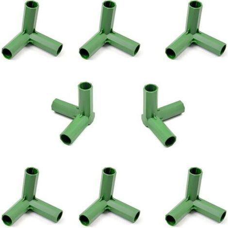 Gewächshausrahmenverbinder, Gewächshausmöbelverbinder, 10 Stück, Zubehör für Gartenrahmenverbindungen, stabile 16-mm-Stütze für Gewächshausrahmen (3-Wege-Winkelverbinder) (1/5)