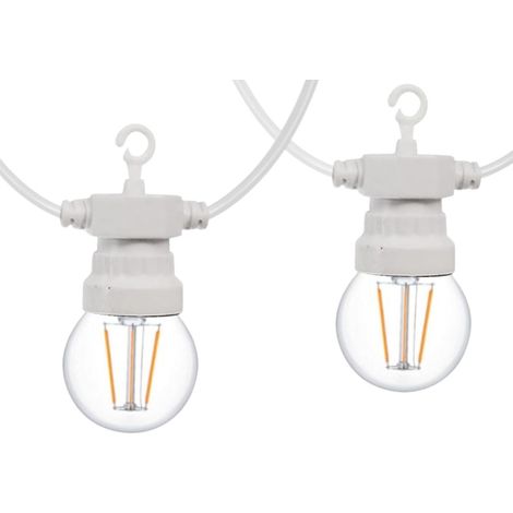 Guirlande LED câble blanc 10 ampoules LED 3000ºK - 8 mètres - Blanc Chaud (1/5)
