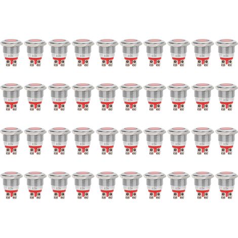 40 unités LED d'avertissement étanches IP68 BEM-16C, 16mm (Rouge 12V) - Haute qualité (1/5)