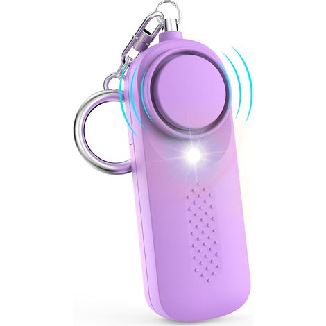 (Violette) Lady Sirène Personnelle Alarme 130db Sirène de Sécurité avec LED Light Keychain Police Approved Alarme de Sécurité Personnelle pour Enfants, Femmes, étudiants âgés (1/5)