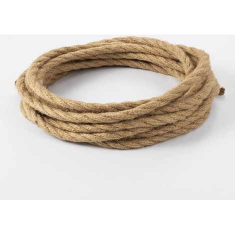 LED Lighting 5M Electric Wire Rope, 2 Cores Linen Cable Copper Covered Retro Industrial Braided Rope Copper Core 0.75MM DIY Pendant Lamp (1/5)