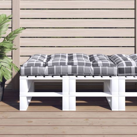 Cuscino per Pallet a Quadri Grigi 120x80x12 cm in Tessuto vidaXL (1/8)