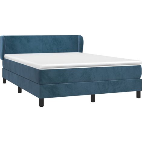 Boxspringbett mit Matratze Dunkelblau 140x200 cm Samt vidaXL (1/4)
