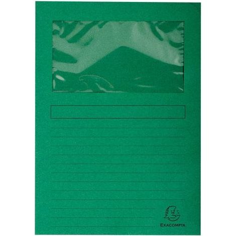 EXACOMPTA Paq.25 subcarpetas con ventana 120g 22x31cm verde claro