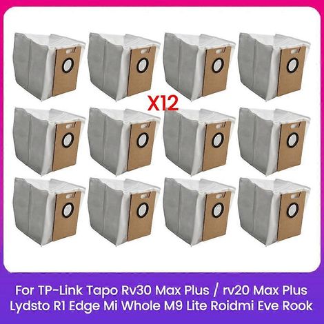 Sac à poussière pour TP – Link Tapo RV30 Max Plus/RV20 Plus/Lydsto R1 Edge/MiWhole M9 Lite/Roidmi Eve Rook Aspirateur 12PCS (1/5)