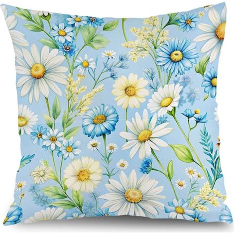 Housse de coussin patio floral, décoration jardin maison,45×45cm (1/5)