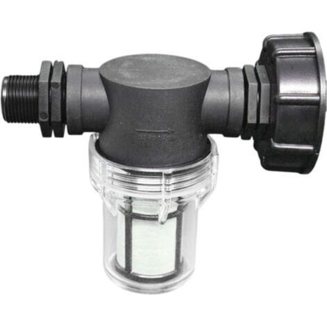 Robinet Raccord Cuve 1000 L, Articulation de Tuyau de Jardin pour Collecteurs d'eau de Pluie avec Fonction de Filtre,S60x6 Adaptateur De Réservoir d'eau IBC (3/4'' Fil extérieur) (1/5)