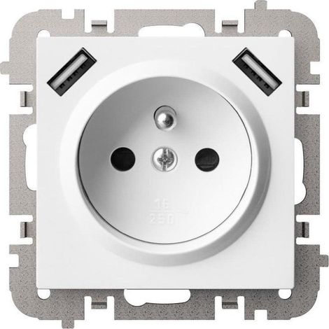 Elektro-plast SANTRA 4188-10 toma empotrada blanca con USB