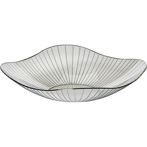 Assiette à fruits grise transparente, grand bol de service en plastique, bol à bonbons/snacks fait main pour salon, restaurant ou fête. (1/5)