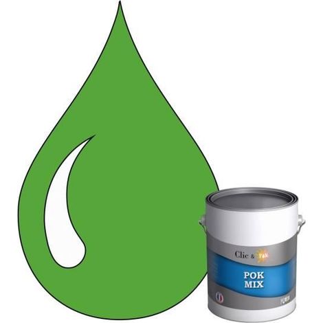 Peinture d'Accroche et Finition 2 en 1 - POK - RAL 6018 - Vert Jaune - Satiné - 1L (1/4)