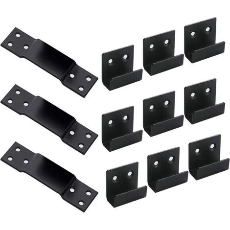 Lot de 12 crochets muraux robustes en acier inoxydable pour panneau perforé - Pour cuisine, garage, salle de bain, salle de classe, bureau (1/5)