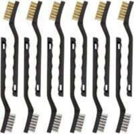 Lot de 12 Mini Brosses Métalliques en Acier Inoxydable Brosse pour Nettoyage en Laiton pour Nettoyer Frottement et Rouille des Scories de Soudage (1/4)