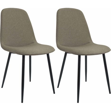 Lot de 2 chaises de salle à manger élégantes et minimalistes en velours taupe cadre en métal noir 100007404 (1/5)