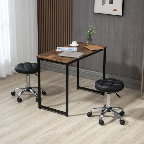2er-Set Rollhocker für Salon, höhenverstellbar 48–63 cm, Kunstleder schwarz HAVRYA (1/5)