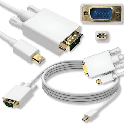 Cable adaptador Mini DP DisplayPort a VGA macho de 1,8 m para MAC (1/5)