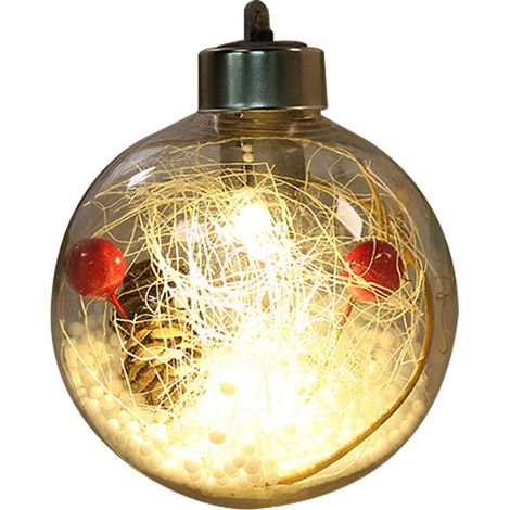 Boule De Noel Led Transparente - Pour Arbre De Noel Mur Ou Table - Decoration Festive Polyvalente - Lot De 1 (1/5)