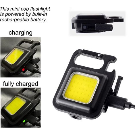 Multifunktionale, tragbare USB-Mini-Schlüsselanhänger-Taschenlampe, sehr helle COB-Arbeitsleuchte, Campinglampe, Notbeleuchtung für Outdoor-Camping (1/2)