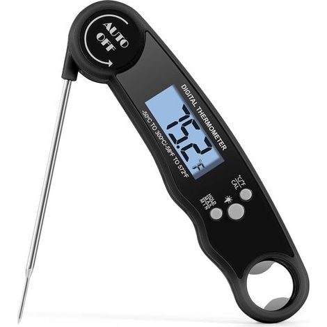 Digitales Fleischthermometer Ultraschnelle Sofortmessung, wasserdicht, mit Hintergrundbeleuchtung, Kalibrierungs und Haltefunktion, zum Kochen, G (1/5)