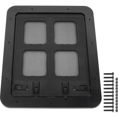 Toivize Porte pour animaux avec fermeture magnétique, installation facile – Porte coulissante pour chat et petit chien, couleur noire (1/5)