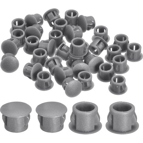 38Pcs Bouchon de Trou en Nylon, 7.5-8mm Diamètre de Trou Bouchon d'étanchéité Rond Souple et Flexible de Verrouillage Bouchons en Caoutchouc pour Bouteilles, Tuyaux, Cuisine, Gris (1/5)