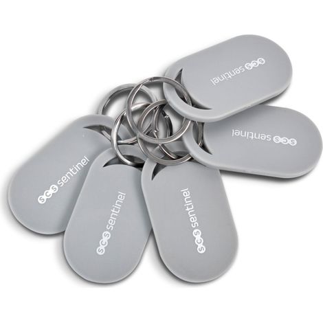Scs Sentinel – Lot de 5 badges RFID 125 kHz – Compatibles avec VisioKit et CodeAccess – Porte-clés inclus pour intégration facile