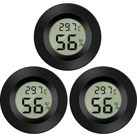 Juego de 6 mini termómetros e higrómetros digitales LCD para oficina, cocina, humidor de puros, incubadora y terrarios de reptiles. (1/5)