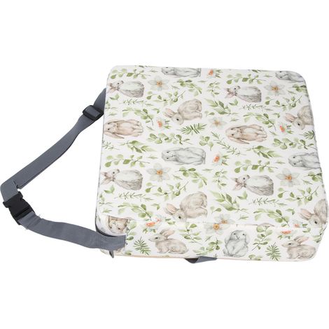 Coussin rehausseur pour enfant en bas âge, antidérapant, portable, rehausseur de hauteur, soutien ferme, amovible et lavable, motif lapin, pour chaise de cuisine. (1/5)
