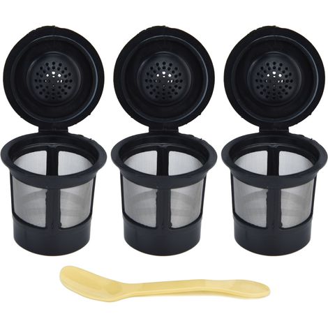 Filtres à café réutilisables pour Keurig, dosettes K-CUP vides (lot de 3 + cuillère) (1/5)