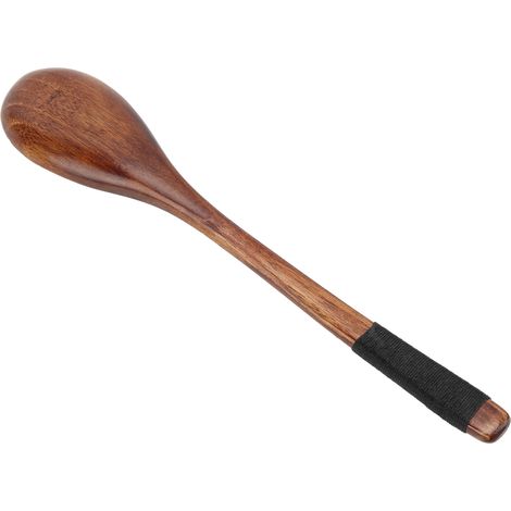 Lot de 5 cuillères en bois écologiques à long manche, en hêtre, de forme semi-circulaire, pour la salle à manger