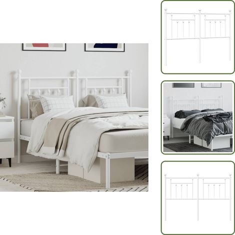 Cabecero de acero - vidaXL Cabecero de repuesto de metal blanco 150 cm - Cabecero de cama de metal