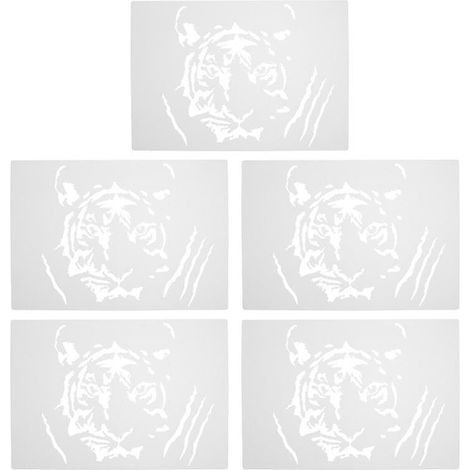 5 pochoirs à dessin de tigre (1/3)