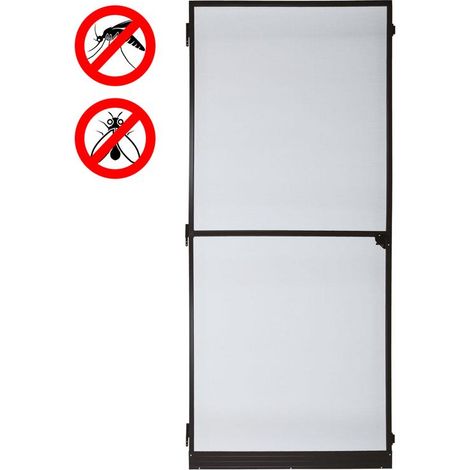 Estexo – Moustiquaire de porte en aluminium 120x240cm – Tissu en fibre de verre anthracite – Installation facile avec cadre ajustable (1/5)
