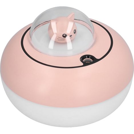 300-ml-LED-Luftbefeuchter für den Schreibtisch, weiß-rosa, USB-betrieben, leise, farbenfroh, großes Fassungsvermögen, ideal für Zuhause und Büro (1/5)